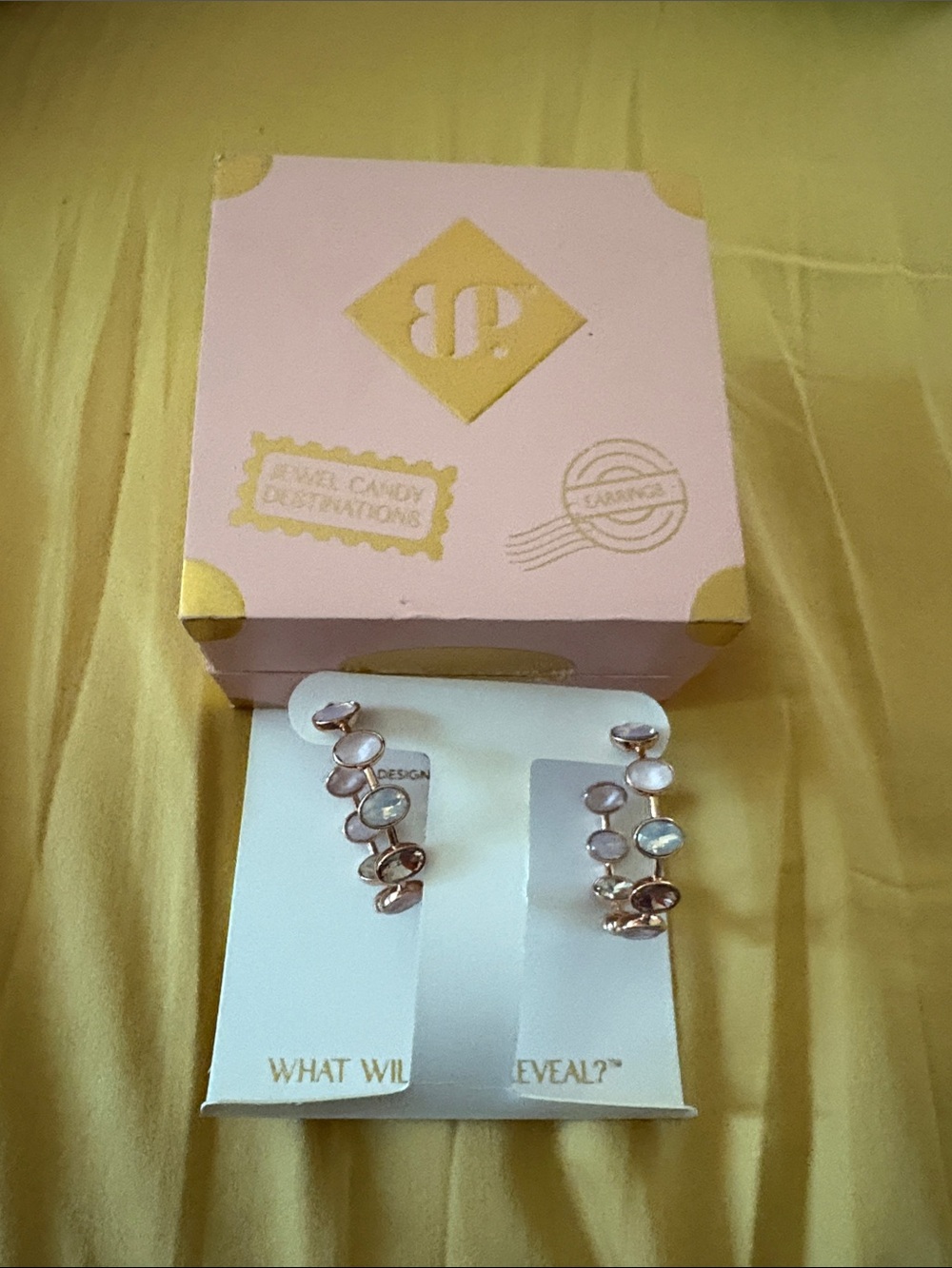 Rose Gold and Mother-of-Pearl Oval Link Hoop Earrings by Jewelry Candy